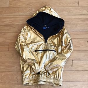 Super fun gold metallic sporty jacket